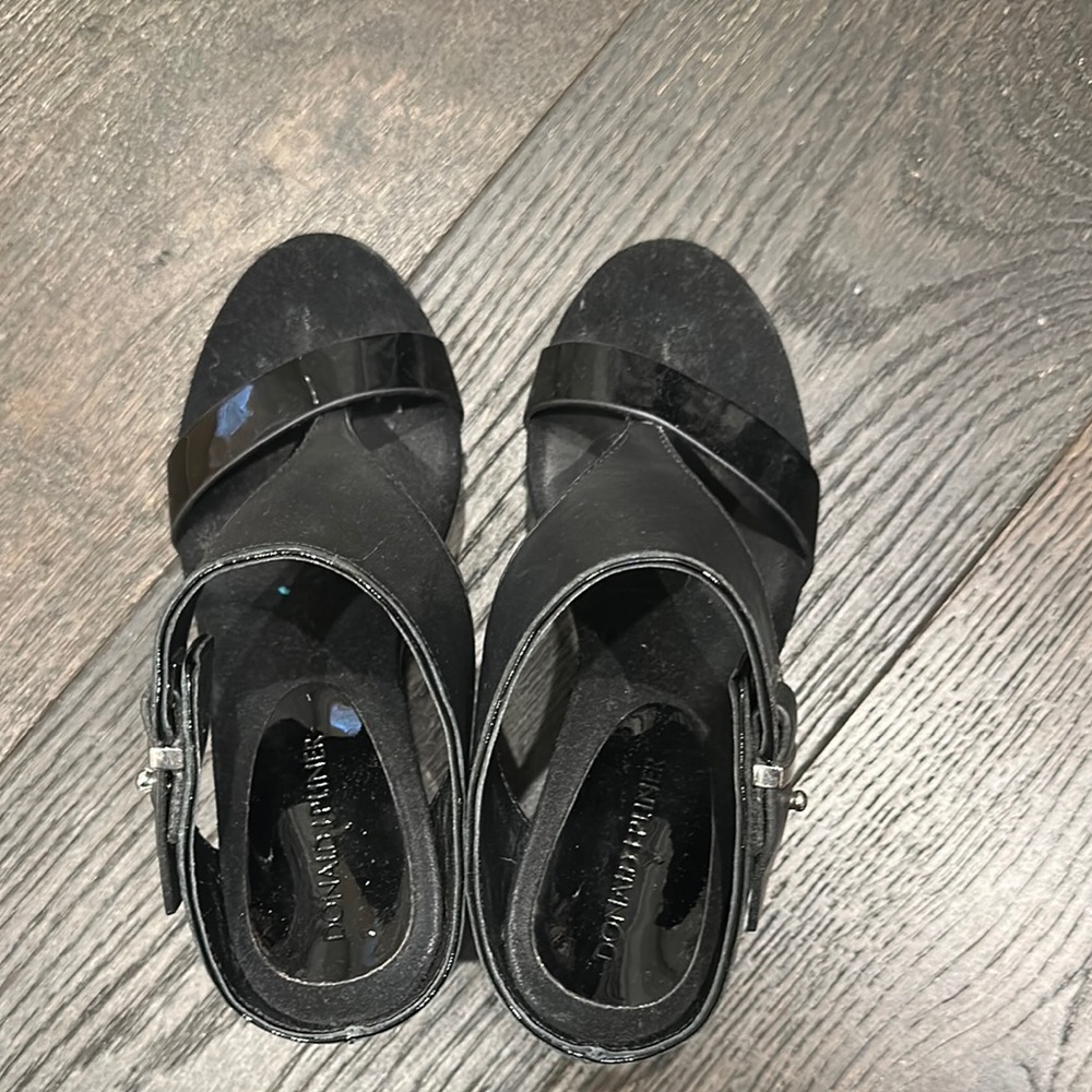 Black Dress Shoes with Leather Straps and Sturdy Sole